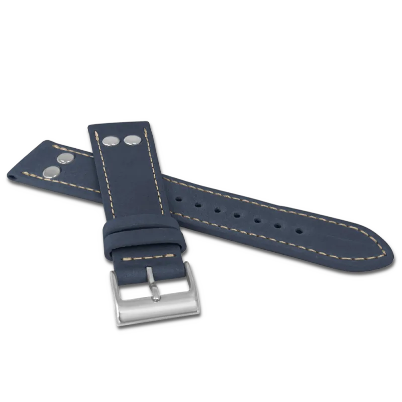 LAVVU Modrý pilotní řemínek PILOT z luxusní kůže Top Grain - 18 LSUAL18