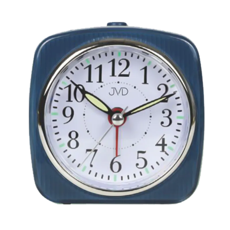 JVD Modrý tichý budík s plynulým chodem JVD SRP7503.3
