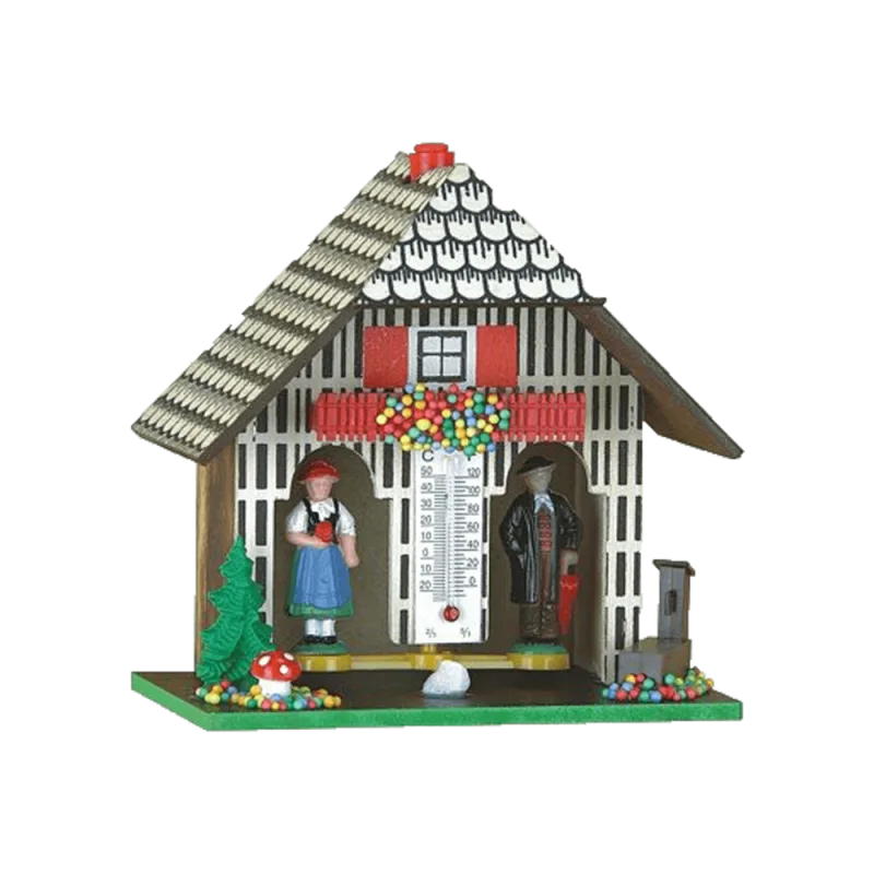 JVD Chaloupky dřevěný barometr ve formě pestrobarevné chaloupky s teploměrem B801