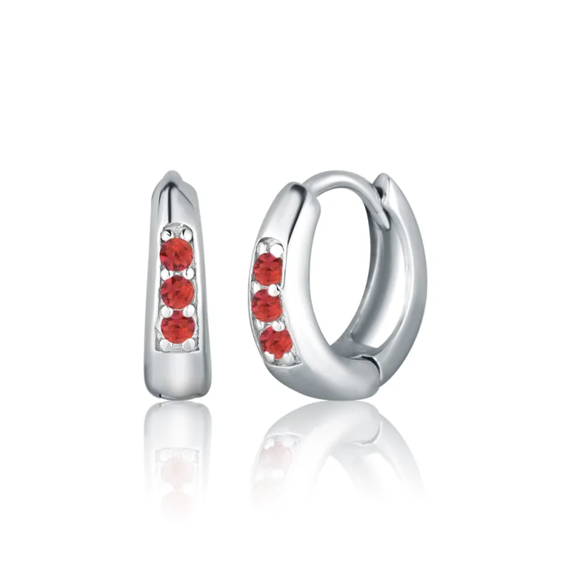 JVD Dámské stříbrné kruhové náušnice se zirkony SVLE2893XF6R100