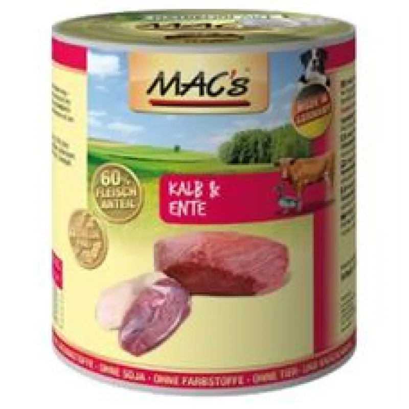 Konz. MACs Dog TELECÍ a KACHNA 800 g