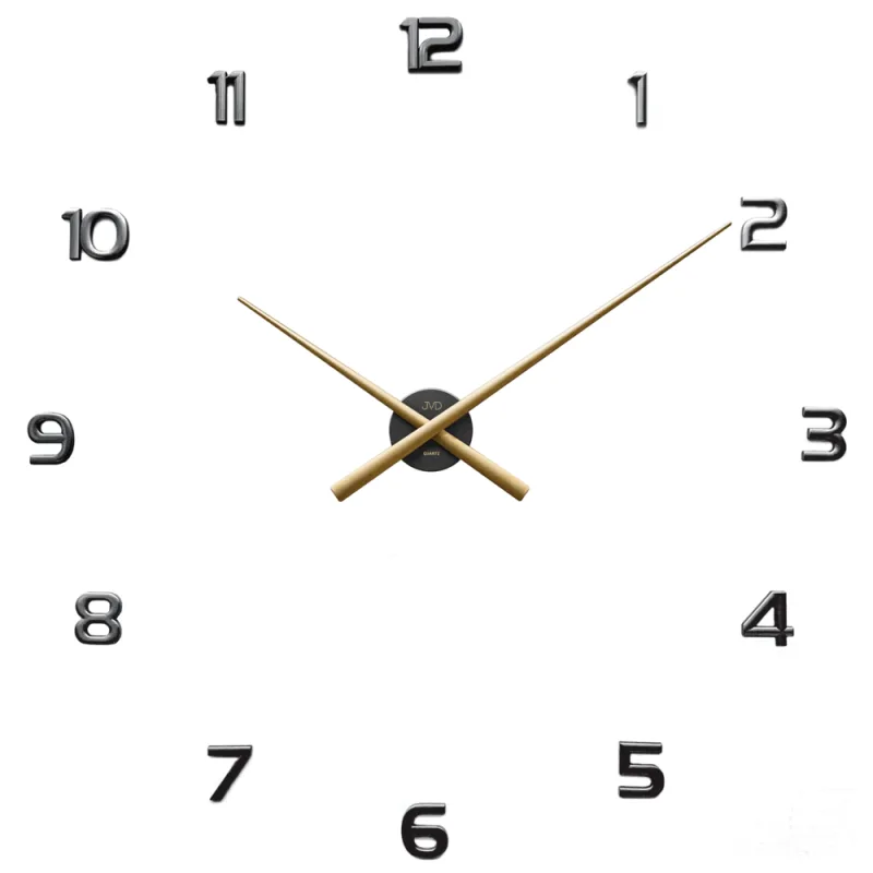 JVD Černo-zlaté nástěnné nalepovací hodiny JVD HT465.5