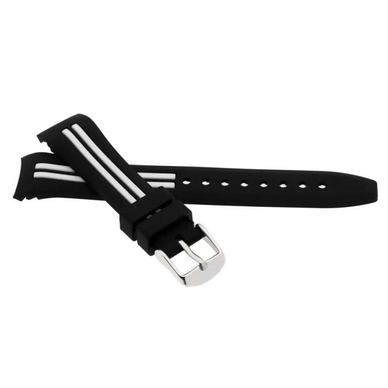 JVD Černý gumový řemínek na hodinky JVD JVDRJ7187.3