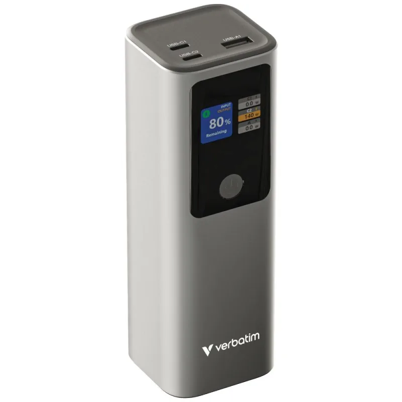 VERBATIM Powerbanka Charge "n" Go, 27000 mAh, 2x USB-C 140W, …