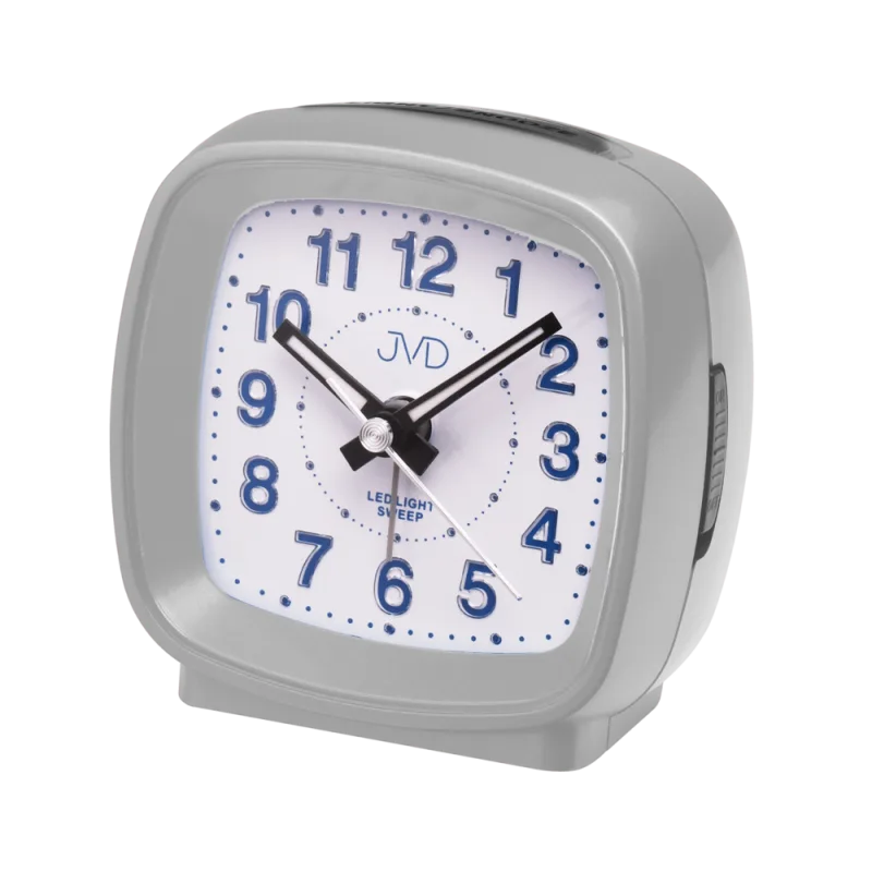 JVD Šedý netikající tichý analogový LED budík JVD sweep SRP817.7