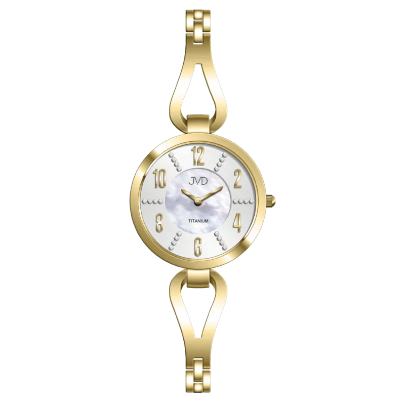 JVD Dámské designové luxusní zlacené titanové hodinky JVD J5036.3