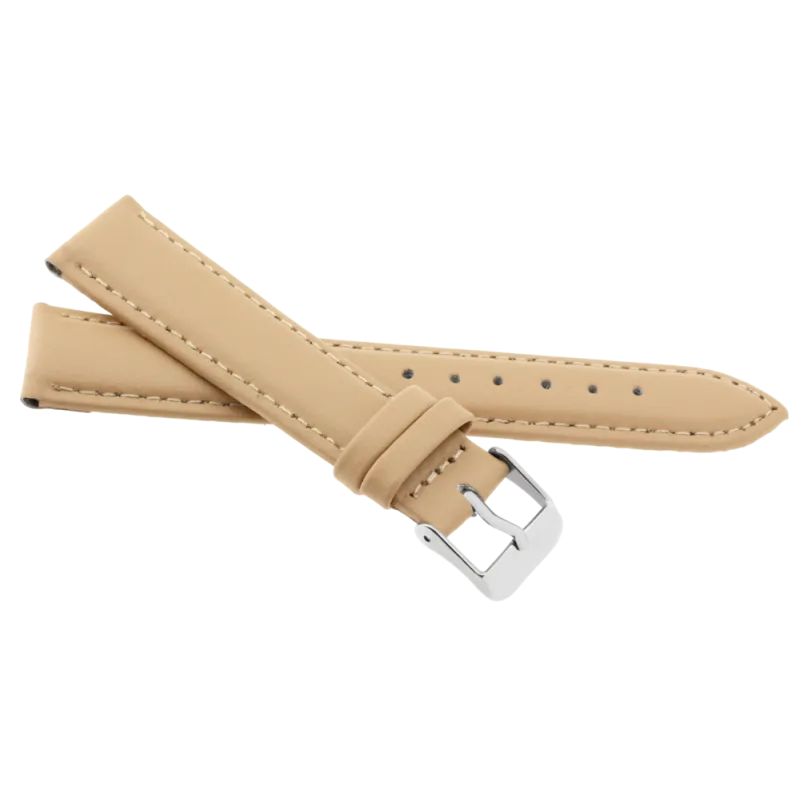 JVD Krémový prošívaný kožený řemínek na hodinky R17417/12