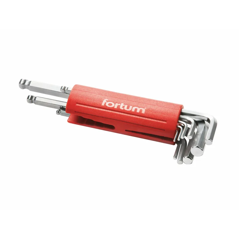Imbusové kľúče s guľôčkou, 9-dielna sada, FORTUM