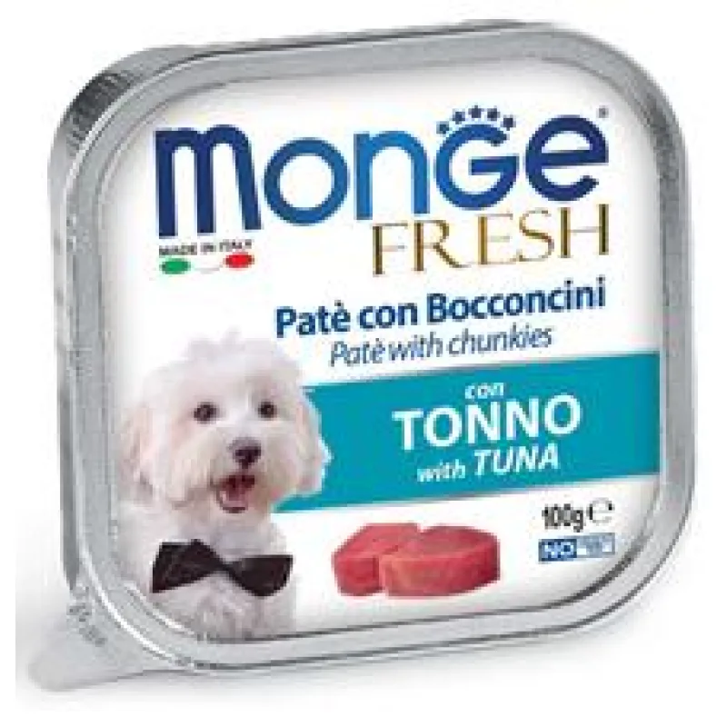 MONGE FRESH - paštika a kousky s tuňákem pro psy 100g