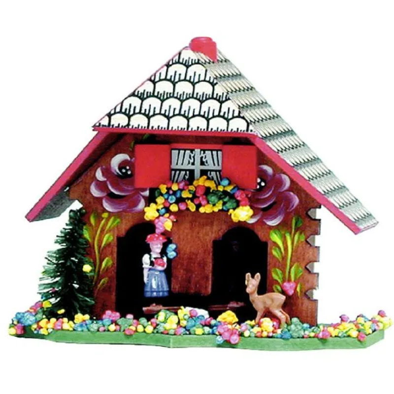 B816- chaloupky trenkle - dřevěný barometr ve formě pestrobarevné chaloupky