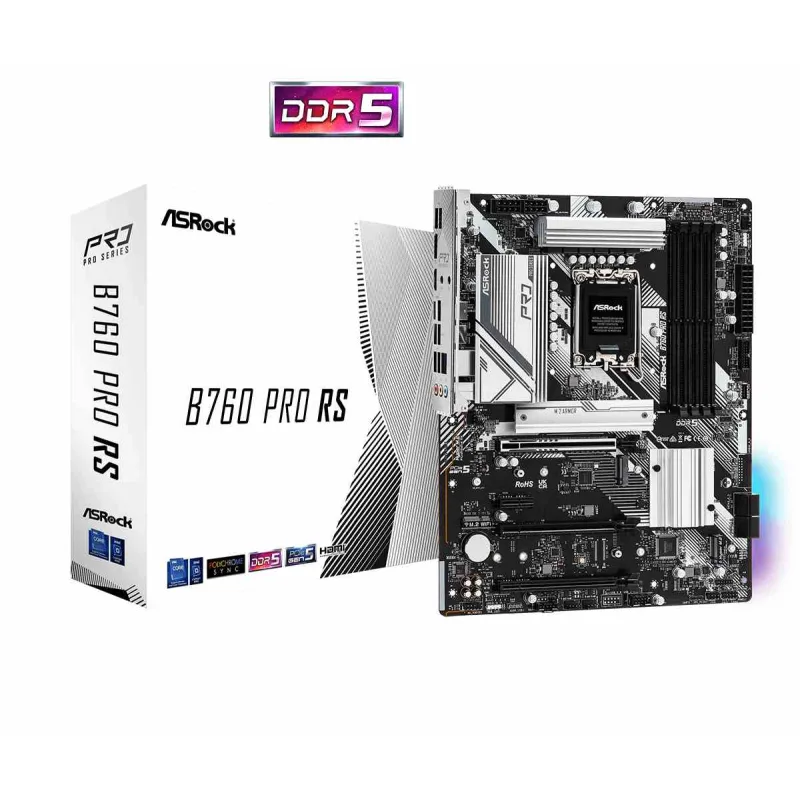 ASRock MB Sc LGA1700 B760 PRO RS, Intel B760, 4xDDR5, 1xDP, 1xHDMI…