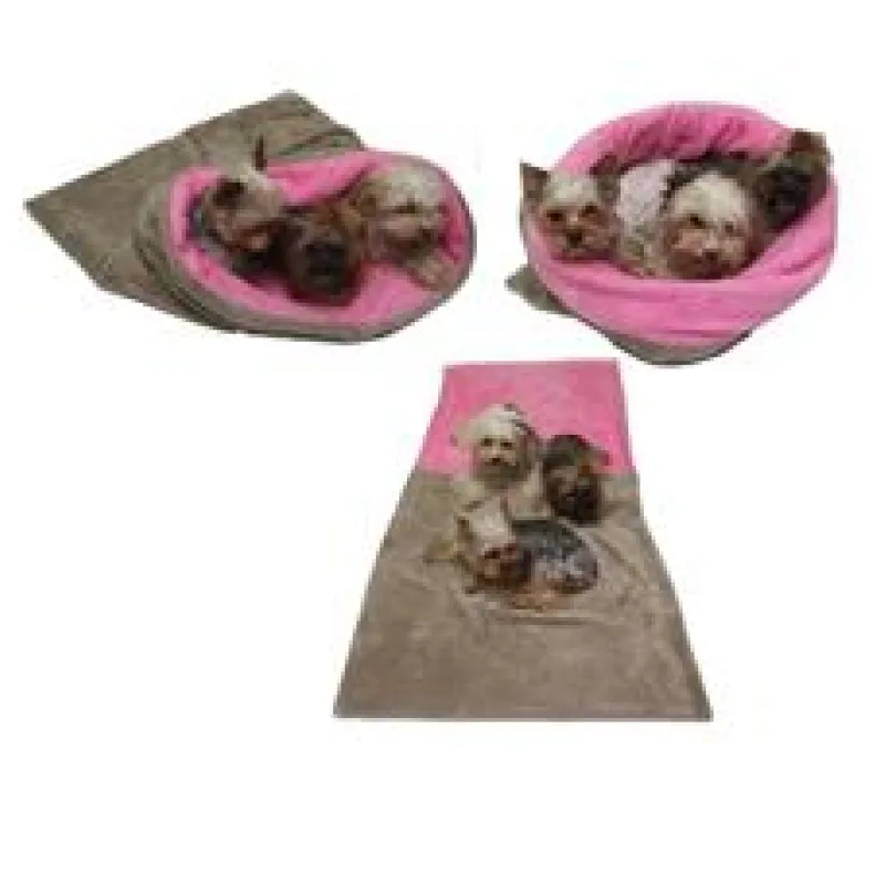 Marysa pelíšek 3v1 pro psy, béžový/světle růžový, velikost XXL