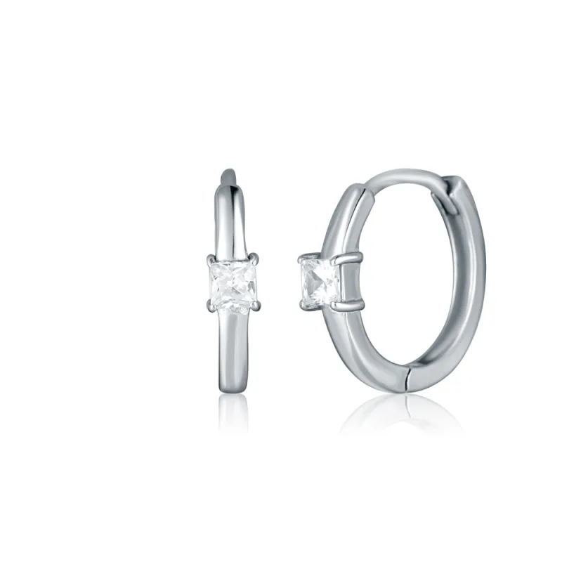 JVD Dámské stříbrné kruhové náušnice se zirkony SVLE2764X86BI00