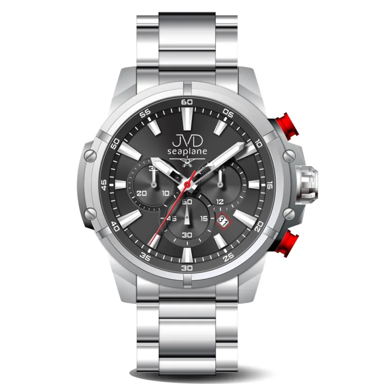 JVD Pánské vodotěsné ocelové náramkové hodinky (chronograf) JVD JC635.3