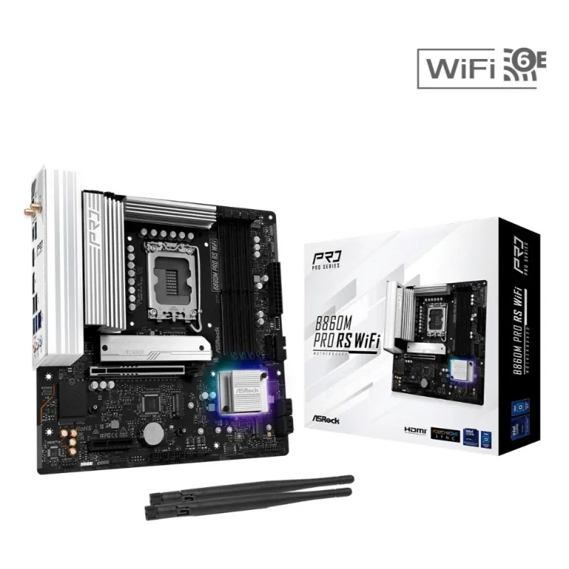ASRock MB Sc LGA1851 B860M Pro RS WiFi, Intel B860, 4xDDR5, 1xDP, …