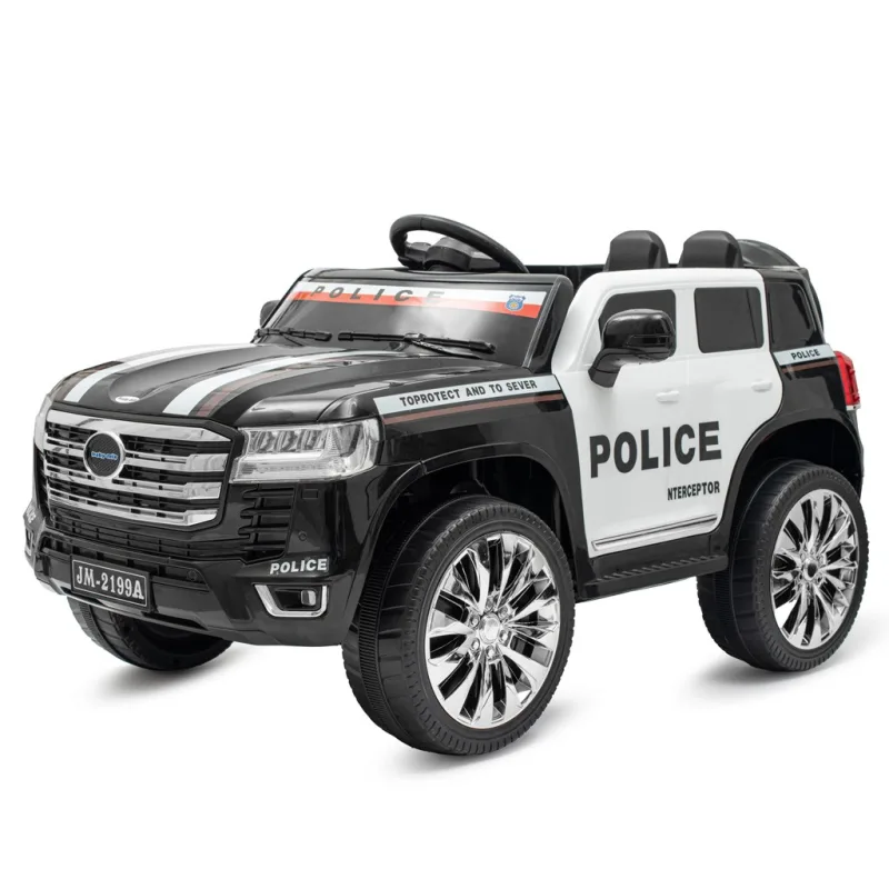 Detské elektrické autíčko Baby Mix Police 4x4 čierne (Poškodený obal)
