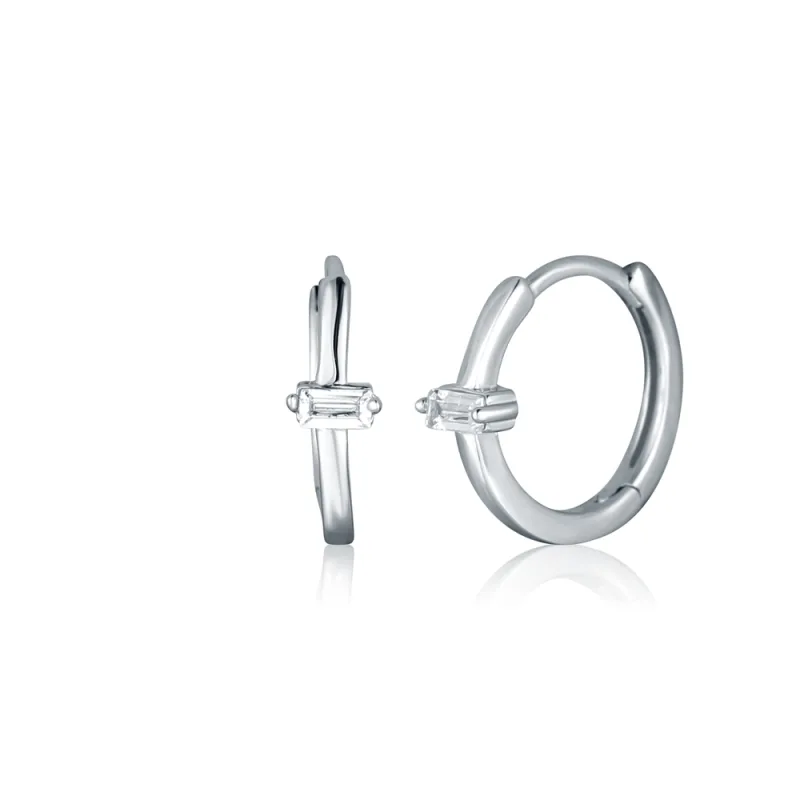 JVD Dámské stříbrné kruhové náušnice se zirkony SVLE2726X86BI00