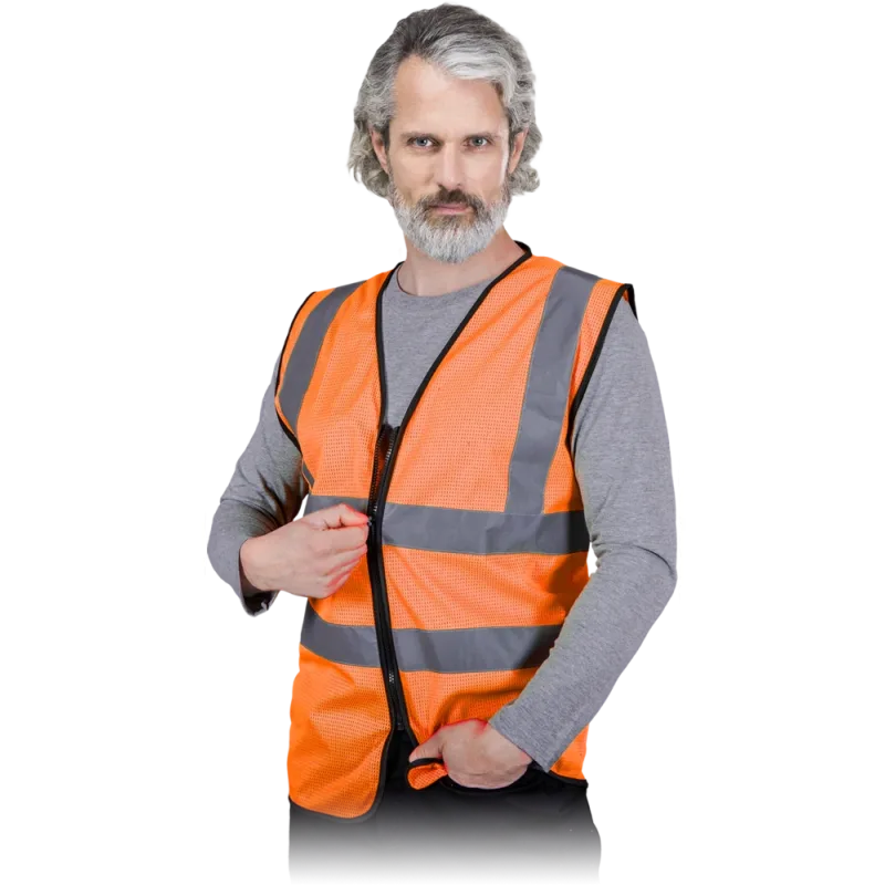 Reis KOS MESH ZIP HI-VIS výstražná vesta zo sieťoviny oranžová M-3XL