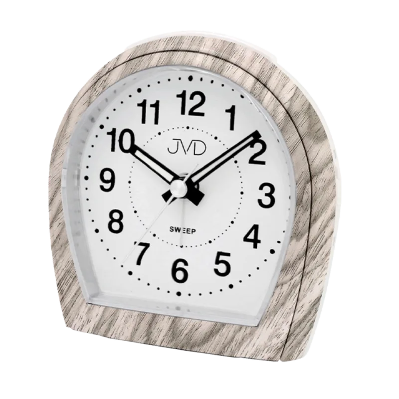 JVD Analogový netikající budík v imitaci dřevaJVD SRP812.D12