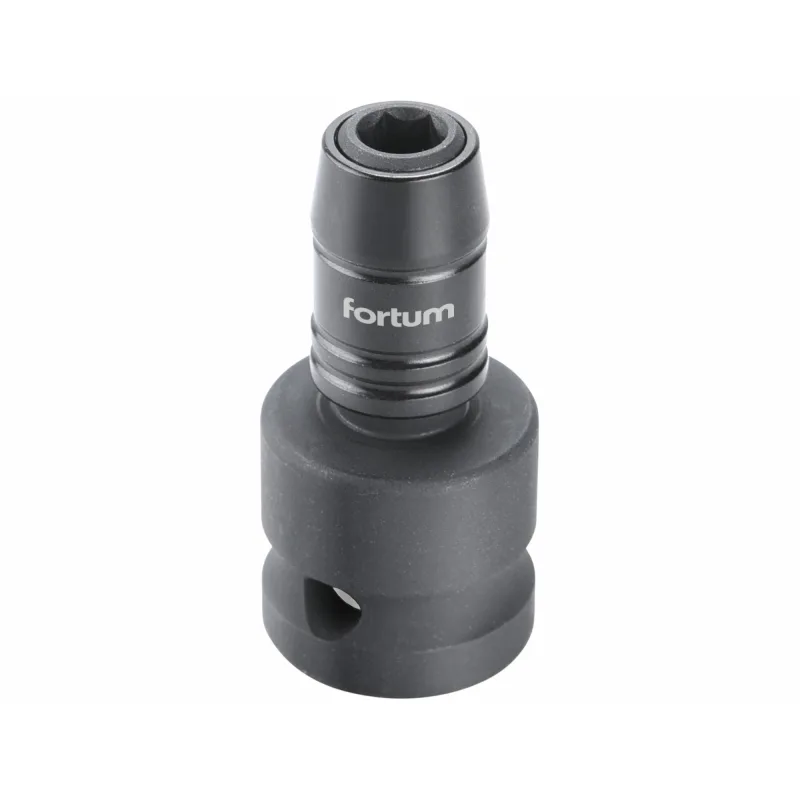 Adaptér rázový na bit, 1/2" 4-hran na 1/4" 6-hran so zámkom, CrMoV, FORTUM
