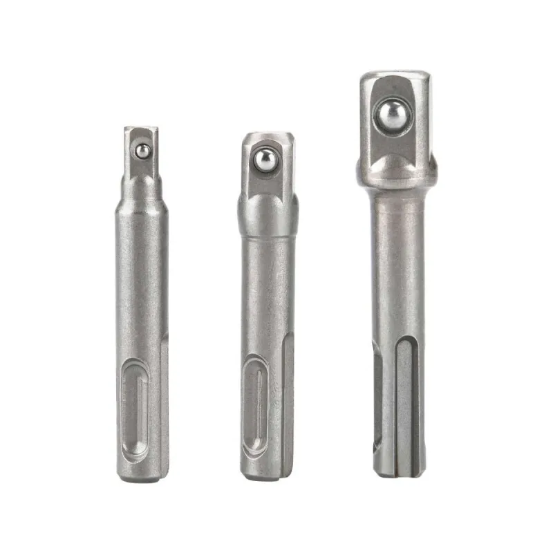Adaptér pre nástrčné hlavice, 3ks, SDS-plus na 1/4"-3/8"-1/2", CrV, EXTOL PREMIUM