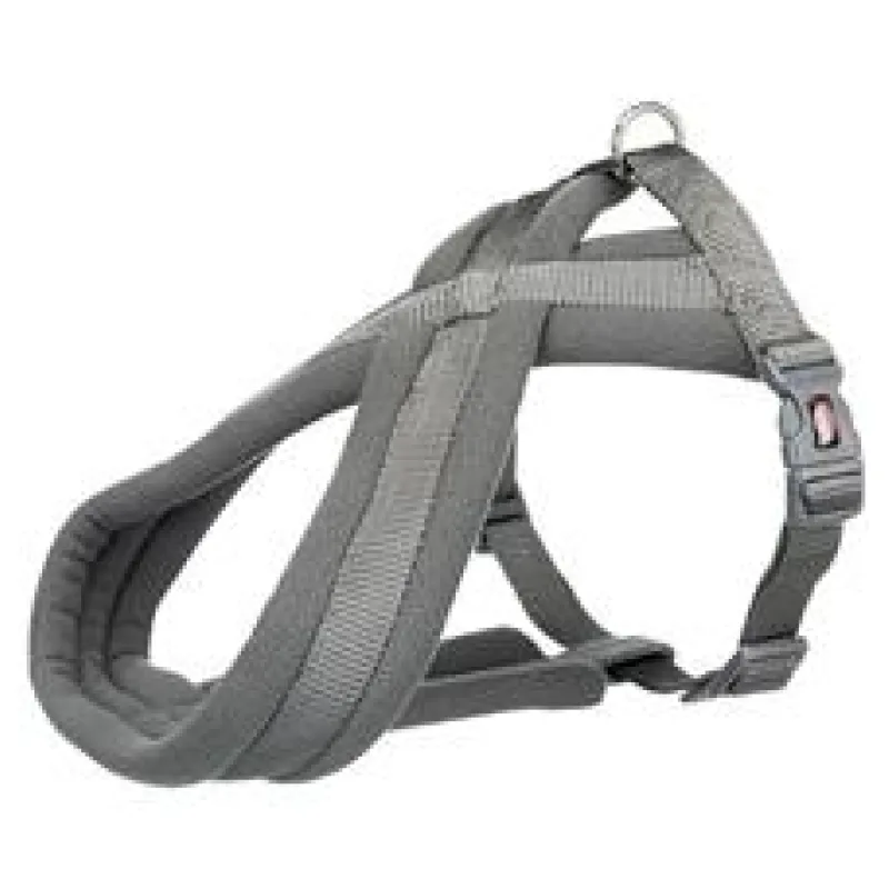 Nylonový postroj PREMIUM podšitý - grafit M-L:hruď:50-90cm/25mm