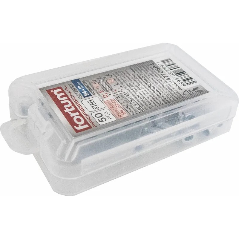 Matice nitovacie oceľové, M8x16mm, 20ks, pozinkované, FORTUM