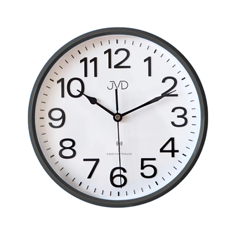JVD Rádiem řízené přehledné černé hodiny JVD RH683.3