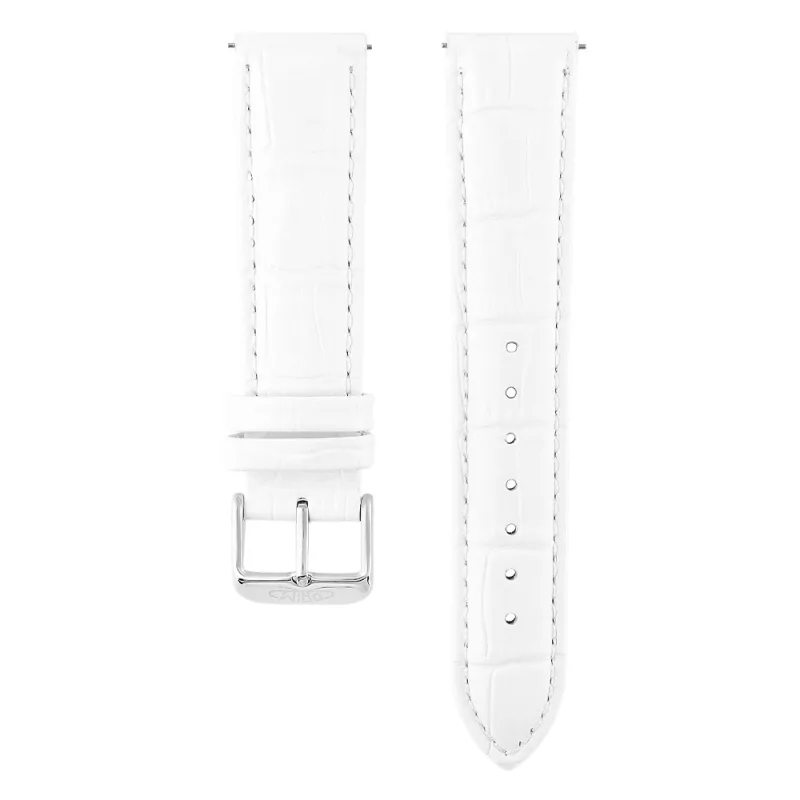 MPM Unisex kožený řemínek na hodinky RB.15893 (20 mm) - bílý RB.15893.2018.0000.L1