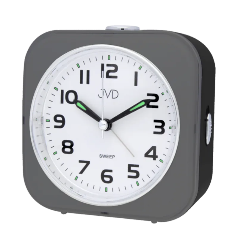 JVD Černý netikající tichý analogový retro budík JVD SRP801.4