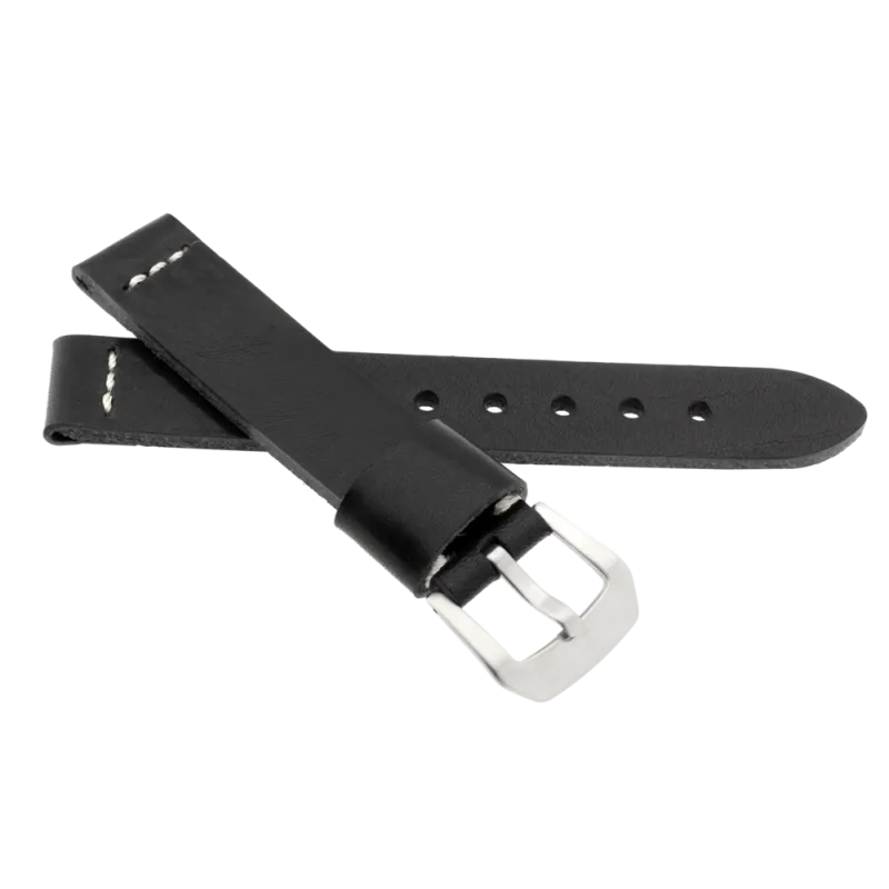 JVD Kožený unisex černý řemínek na hodinky R41101/24