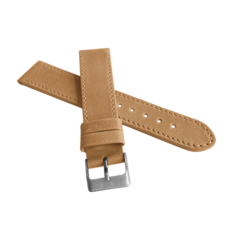 Béžový prošitý řemínek LAVVU SPORT z luxusní kůže Top Grain - 22mm LSAUD22