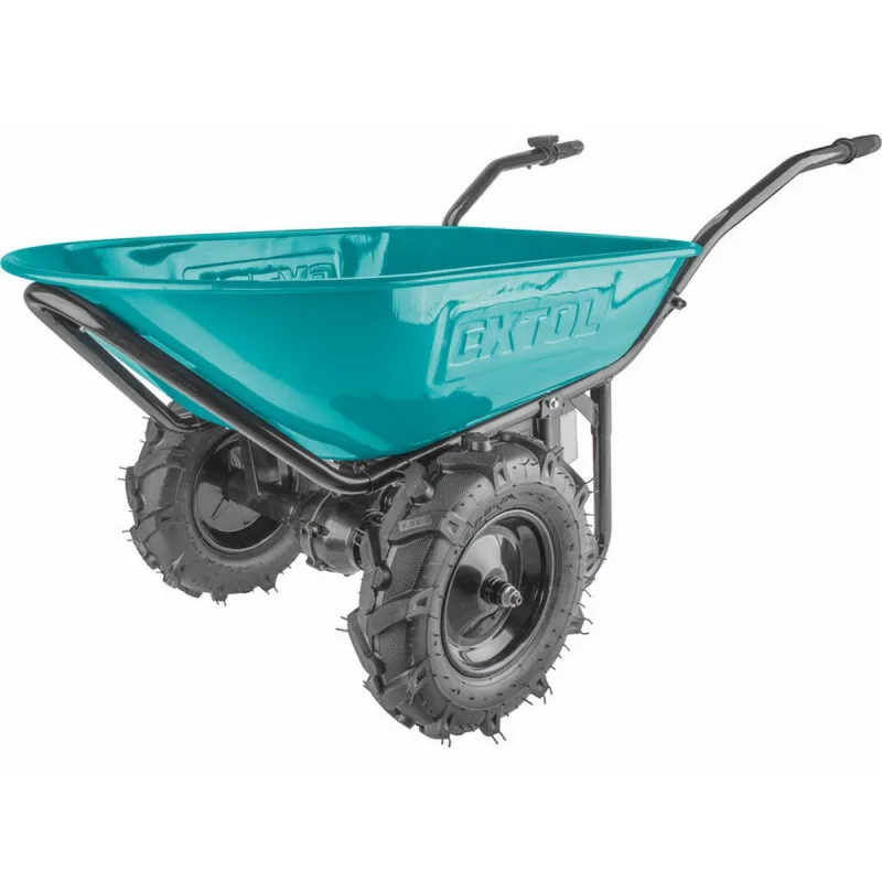 Dvojkolesový stavebný fúrik s pohonom na AKU batériu Share20V, 2x 6Ah, 100L, max. 260kg, EXTOL INDUSTRIAL