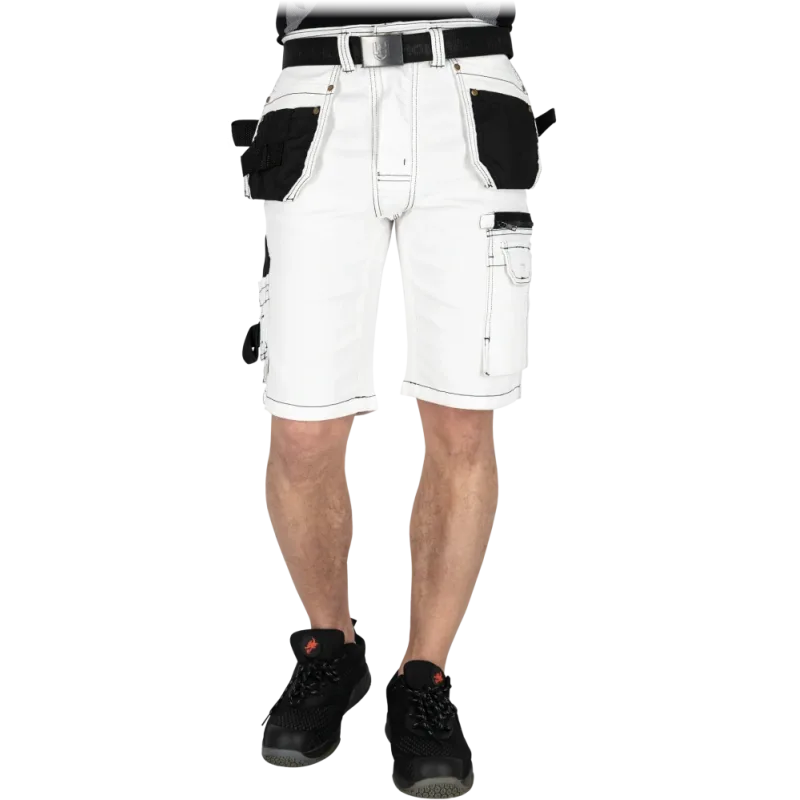 Reis JEANS 415 WB pánske elastické kraťasy White S-3XL