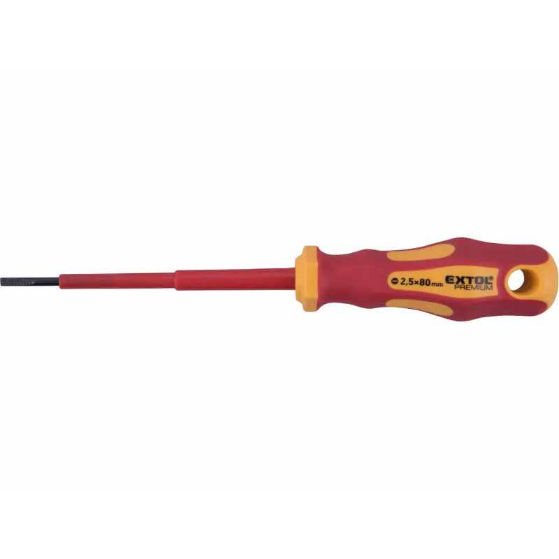 Skrutkovač elektrikársky plochý 1000V, VDE, CrV, EXTOL PREMIUM
