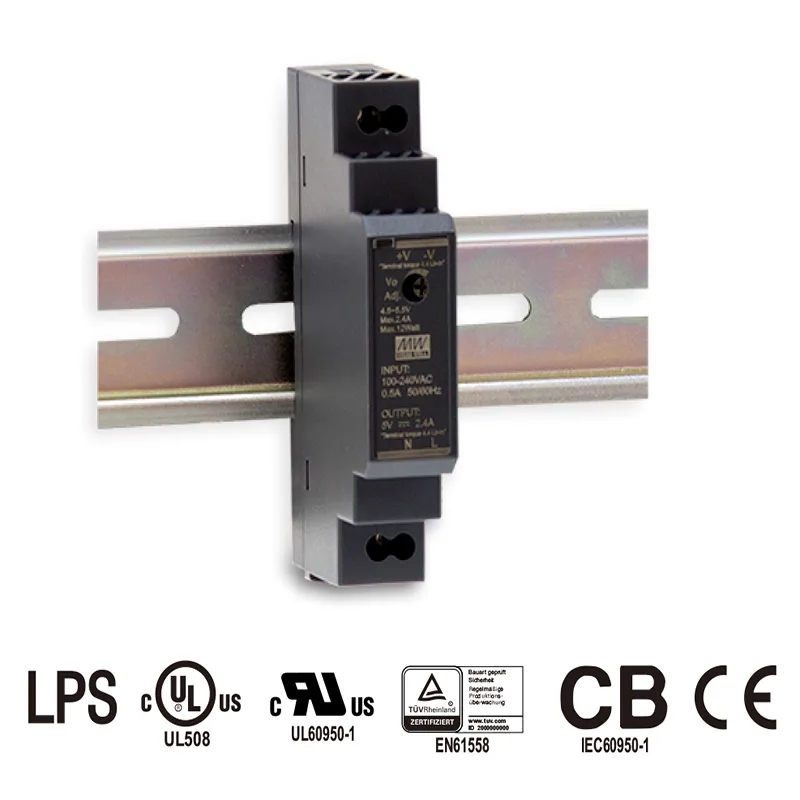 MEANWELL - HDR-15-5 - Priemyselný napájací spínaný zdroj 5V 12W na DIN…