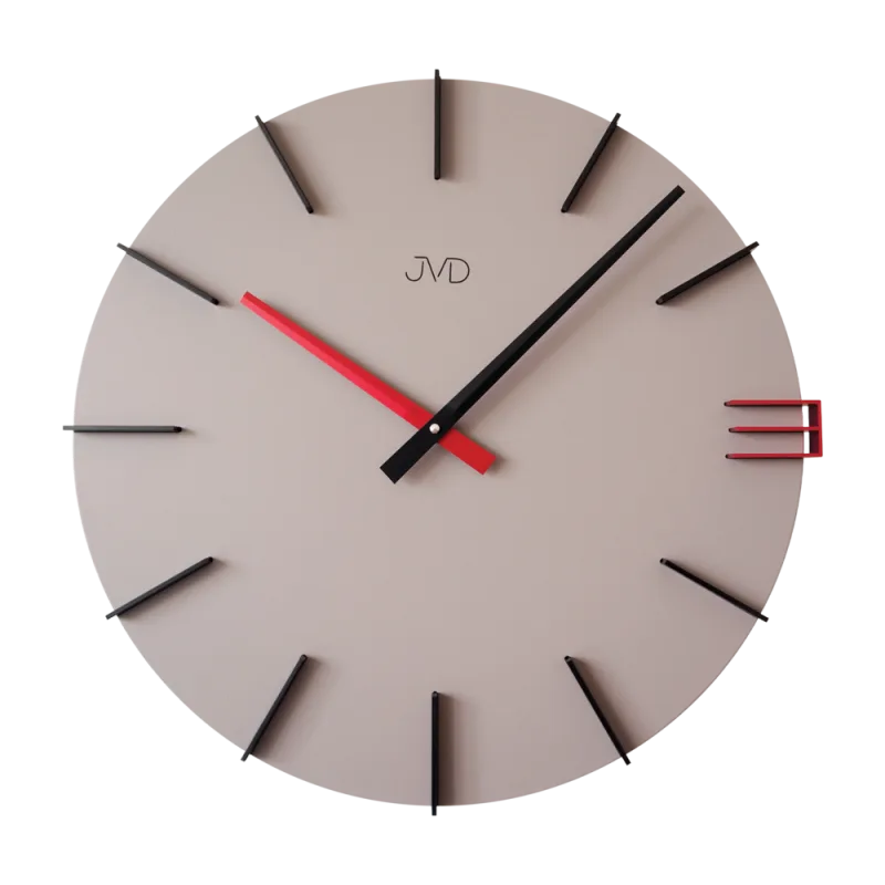 JVD Designové nástěnné béžové hodiny JVD HC44.3