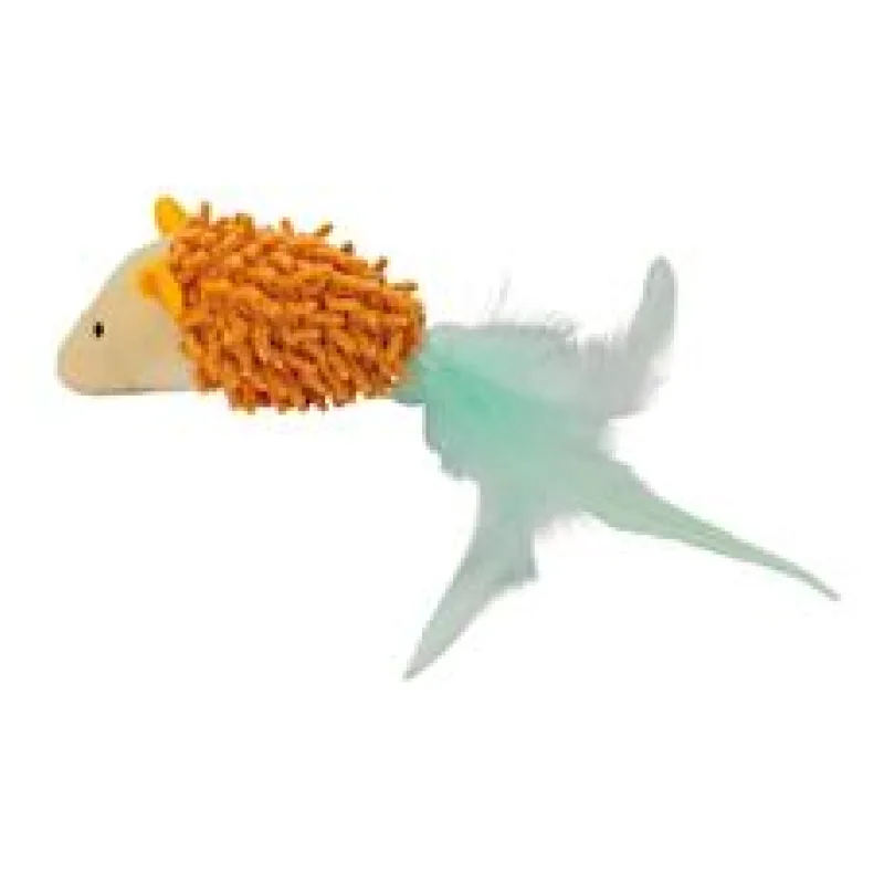 Myš "MAX" s rolničkou a peříčky, HipHop Cat 1ks/9cm