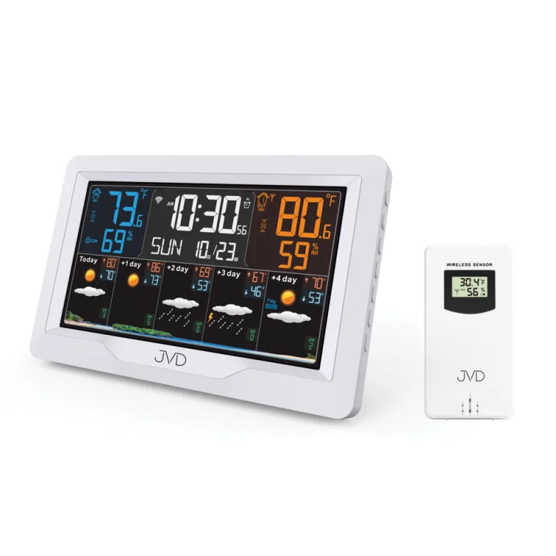 JVD Barevná digitální rádiem řízená meteorologická stanice JVD RB3390.2