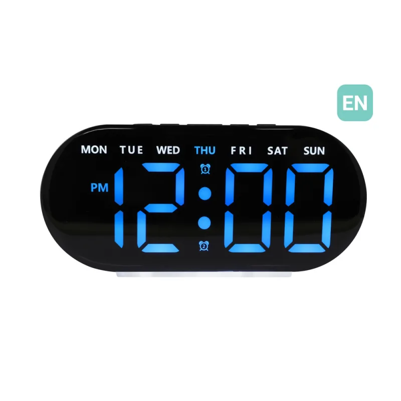 JVD Digitální černý budík do sítě s modrými číslicemi JVD SB8035.4