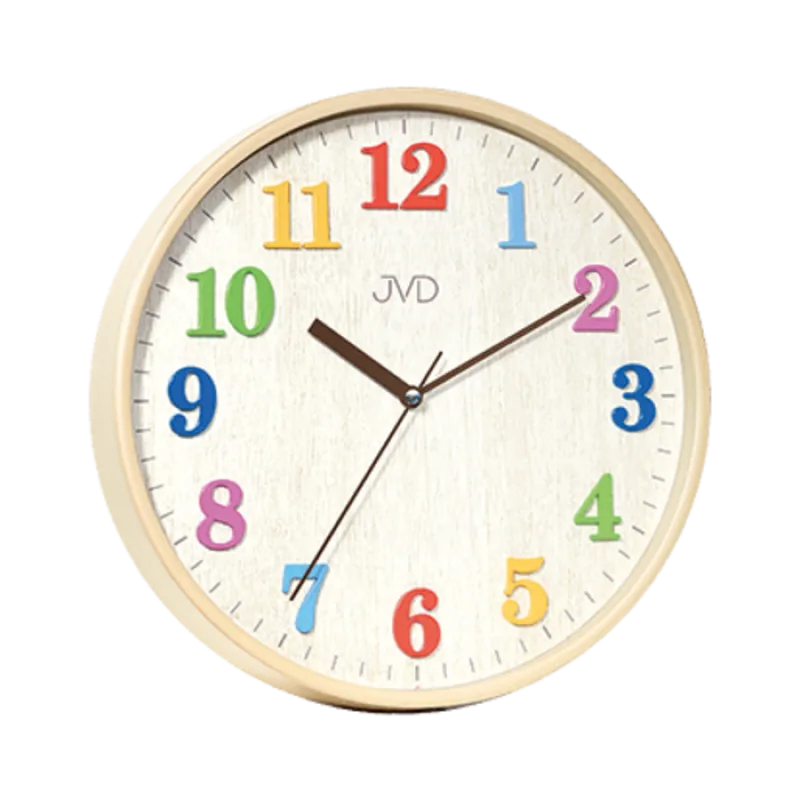 Dětské barevené čitelné hodiny v dřevěném dekoru JVD HA49.1