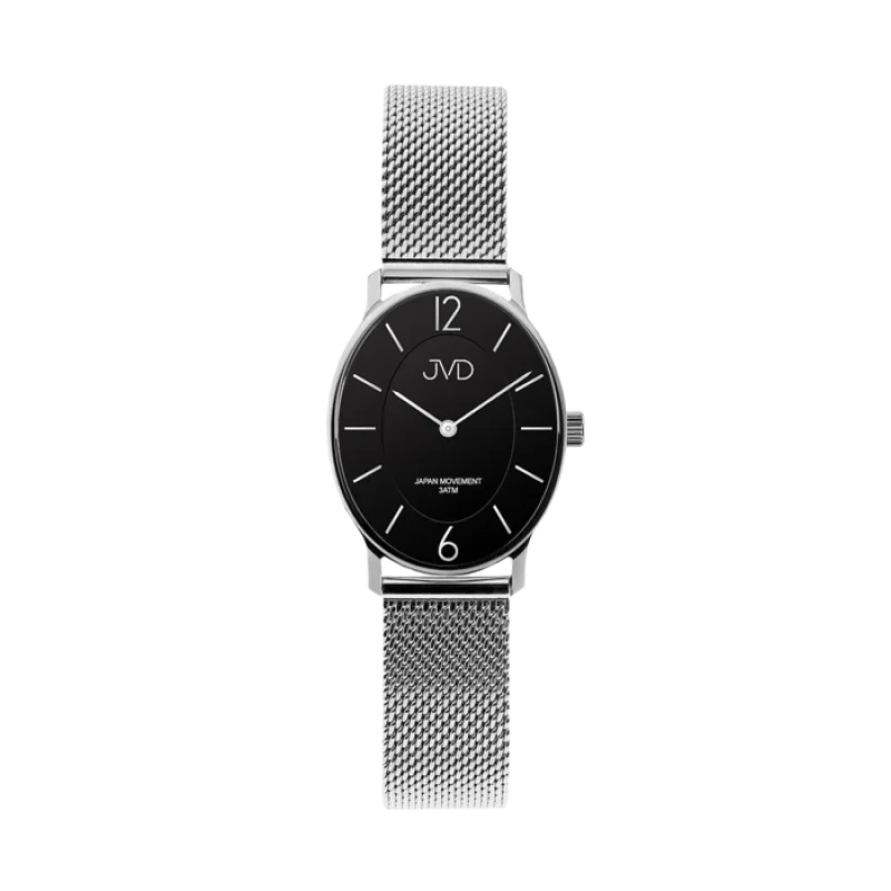 Dámské stříbrné oválné hodinky JVD J4163.4