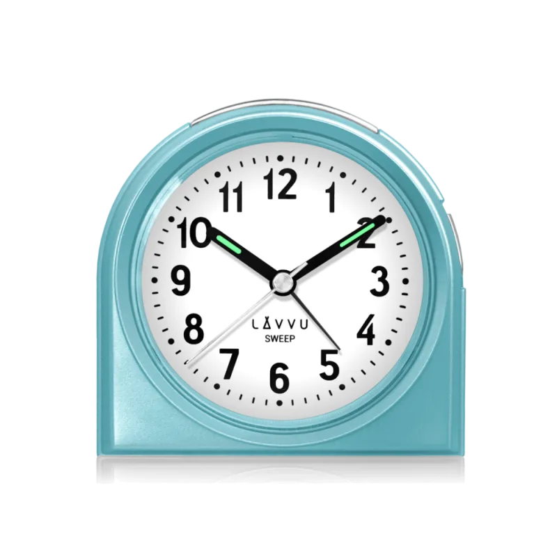Modrý budík LAVVU SWEEP s plynulým chodem - 3 ROKY ZÁRUKA! LAS3021