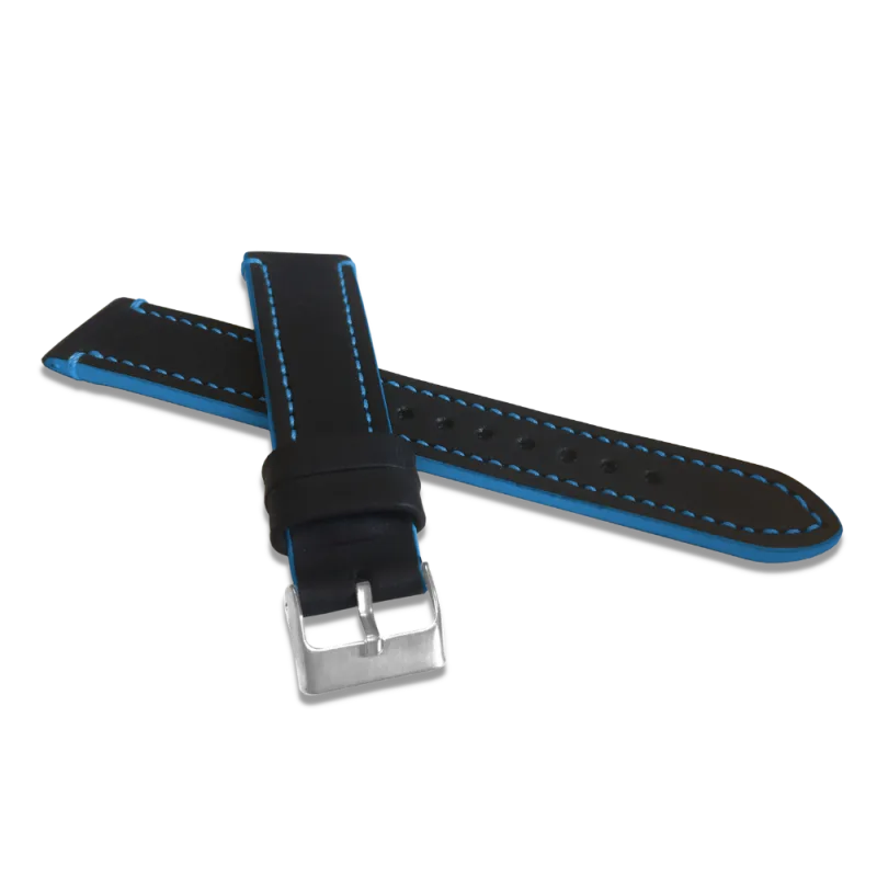 LAVVU Modře prošitý řemínek TAILOR z luxusní kůže Top Grain - 20 LSPBB20