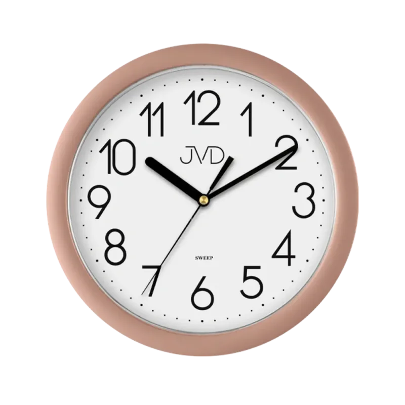 Béžové plastové nástěnné netikající tiché hodiny JVD sweep HP612.24