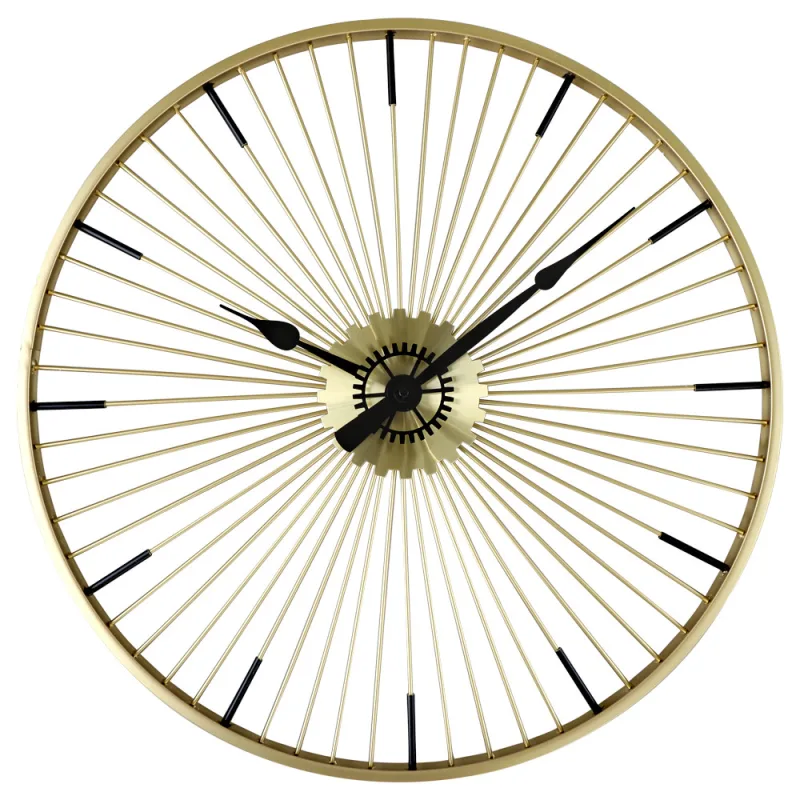 MPM Zlaté nástěnné hodiny MPM Wheel E04.4107.8090