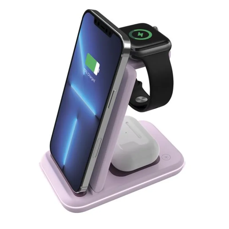 Canyon WS-304, 3v1, bezdrôtová Qi nabíjacia stanica pre 3 zariadenia…