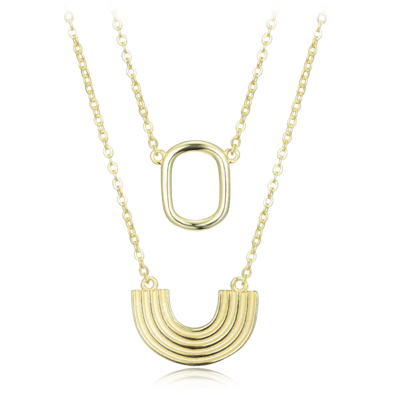 MINET Moderní pozlacený stříbrný náhrdelník