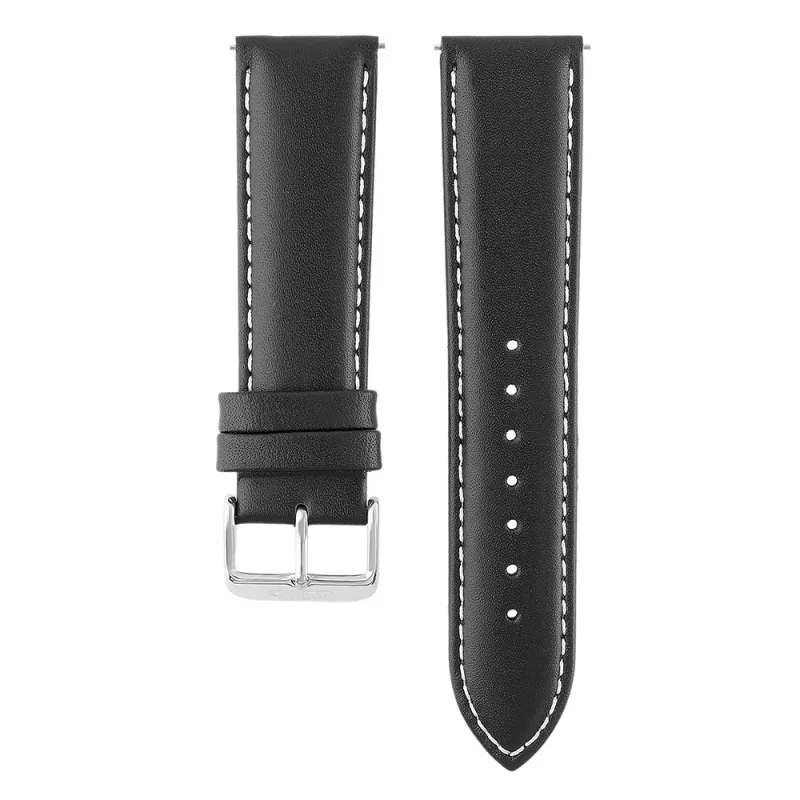 MPM Unisex kožený řemínek na hodinky RB.15891 (22 mm) - černobílý RB.15891.2220.9000.L1