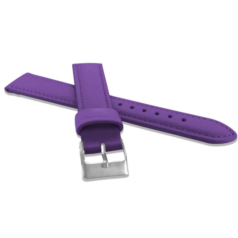 MINET Fialový prošitý řemínek MINET z luxusní kůže Top Grain - MSBUF12